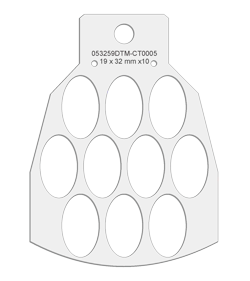Eddie podavače do karuselu - 10 x 19 mm x 32 mm ovál – sada 12ks